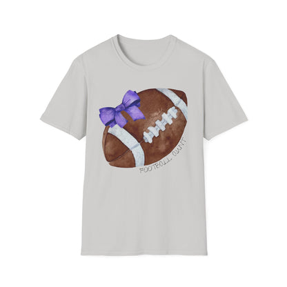 Football Aunt T-Shirt with Purple Bow