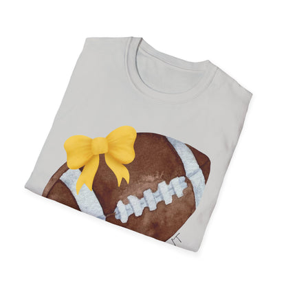 Football Aunt T-Shirt with Yellow Bow