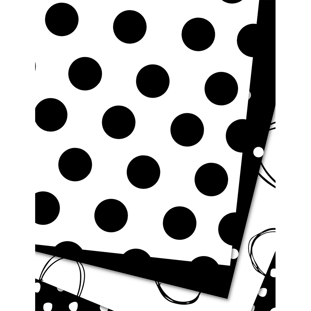 Black & White Polka Dots - Digital Download - Craft Paper Package with 20 Designs - The Celebration Co.