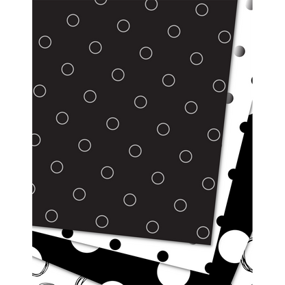 Black & White Polka Dots - Digital Download - Craft Paper Package with 20 Designs - The Celebration Co.