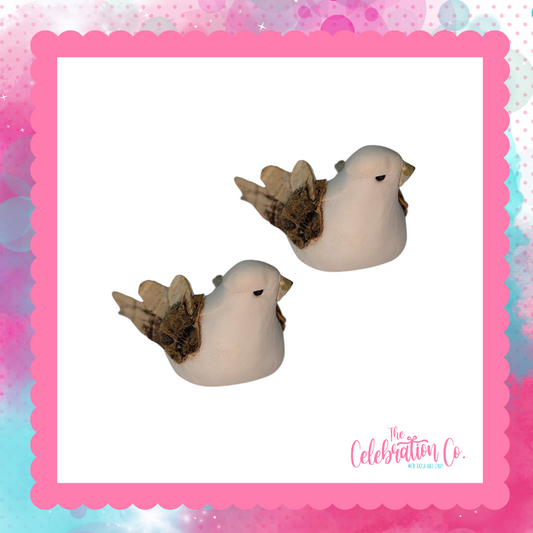 Mini Mushroom Dove Birds - 1-7/8" (Package of 2)