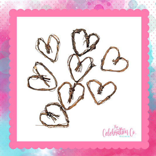 1" Miniature Grapevine Hearts (Package of 8)