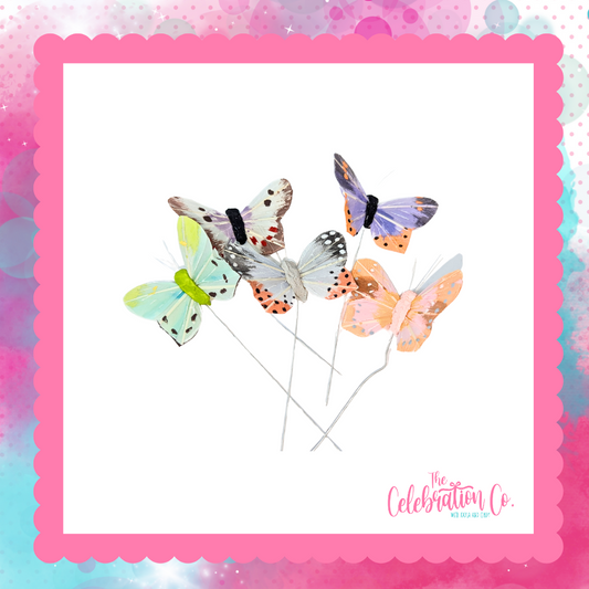 Pastel Artificial Butterflies - 2"