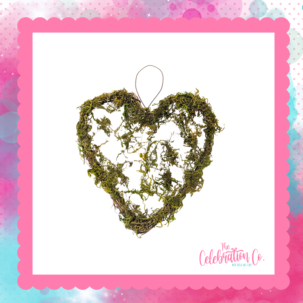 Mossy Grapevine Twig Heart - 7"