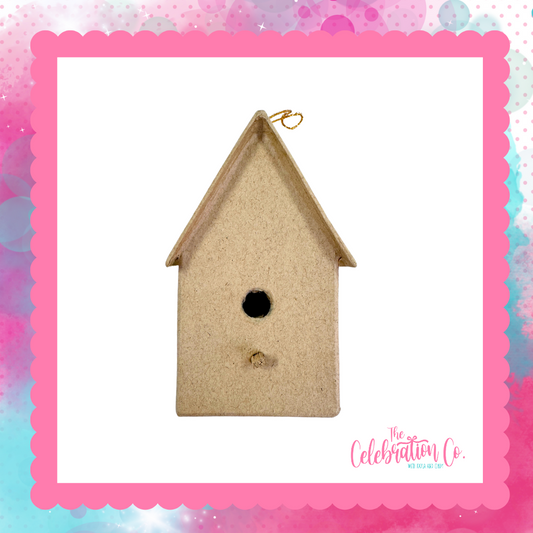 Paper Mache Birdhouse Ornament - 3-1/2"