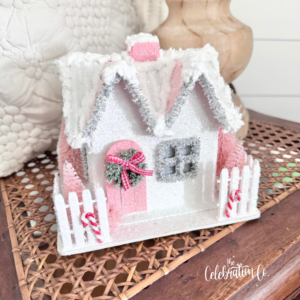 Paper Mache Primitive Saltbox House Ornament