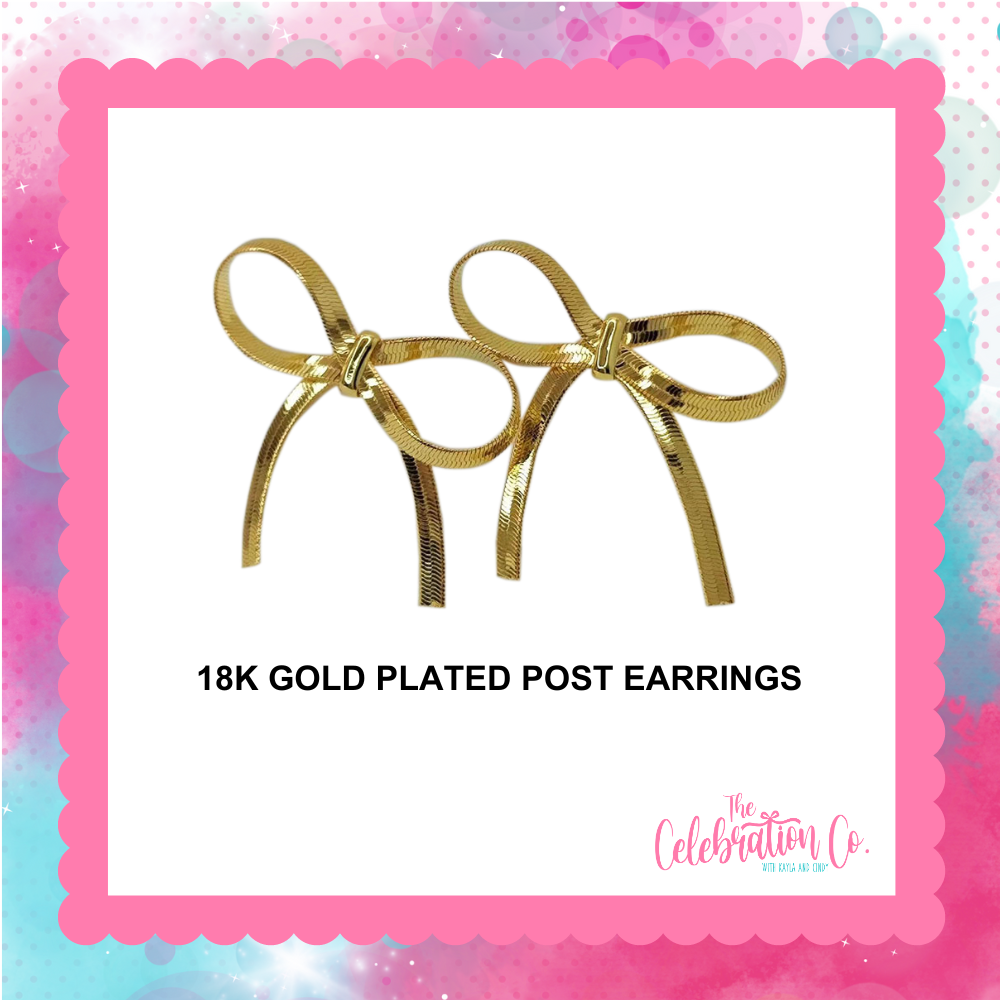 Bow-Shaped Earrings - 18K Gold Plated