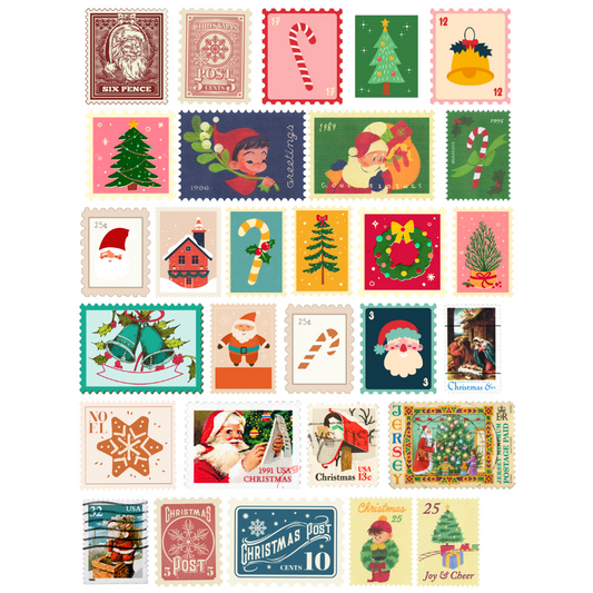 Christmas Postage Stamps Images - Digital Download (Freebie)