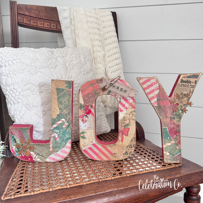 Paper Mache "Joy" Word Set