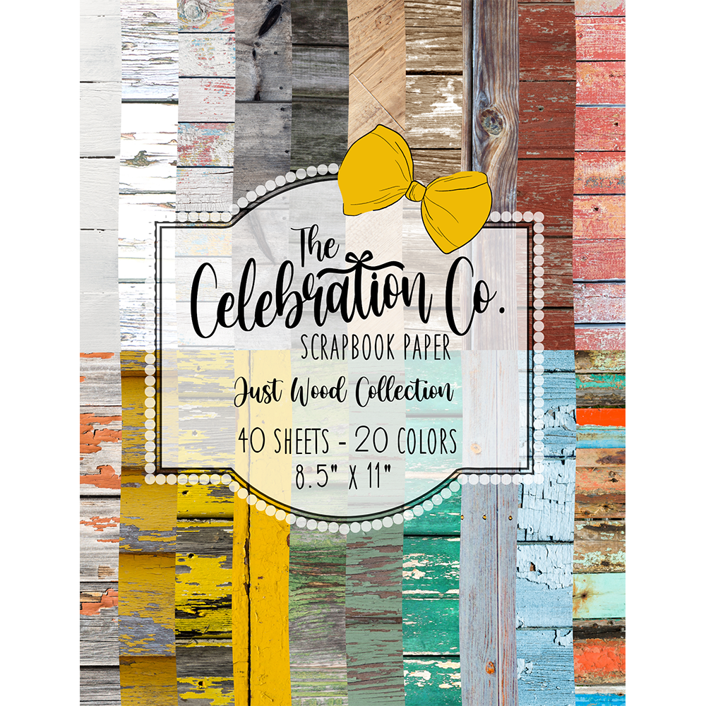 Just Wood - Digital Download - Craft Paper Package with 20 Designs - The Celebration Co.