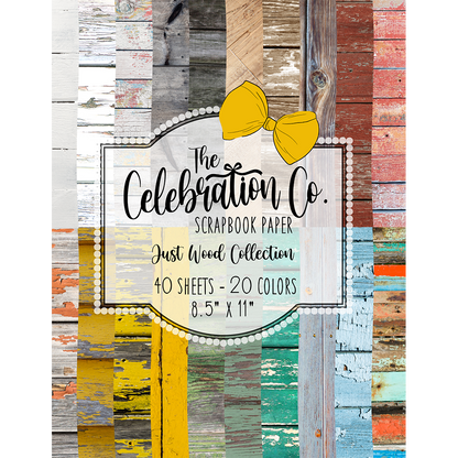 Just Wood - Digital Download - Craft Paper Package with 20 Designs - The Celebration Co.