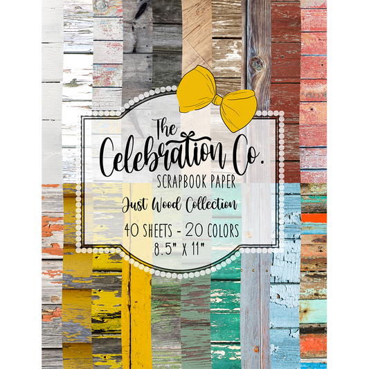 Just Wood - Digital Download - Craft Paper Package with 20 Designs - The Celebration Co.