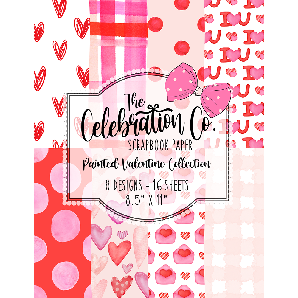 Painted Valentine's Day - Digital Download - Craft Paper Package - The Celebration Co.