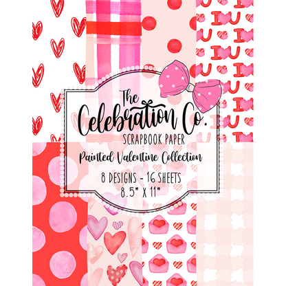 Painted Valentine's Day - Digital Download - Craft Paper Package - The Celebration Co.