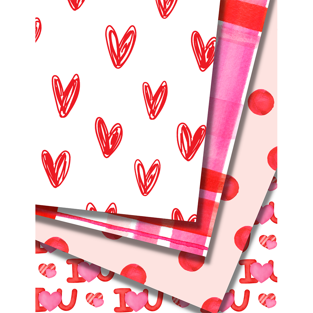 Painted Valentine's Day - Digital Download - Craft Paper Package - The Celebration Co.