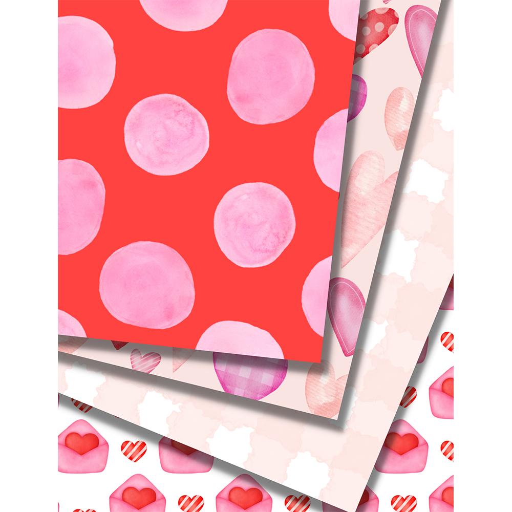 Painted Valentine's Day - Digital Download - Craft Paper Package - The Celebration Co.