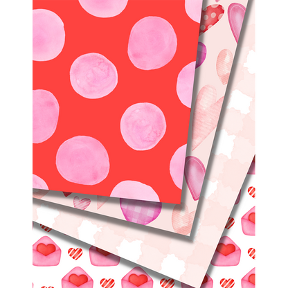 Painted Valentine's Day - Digital Download - Craft Paper Package - The Celebration Co.