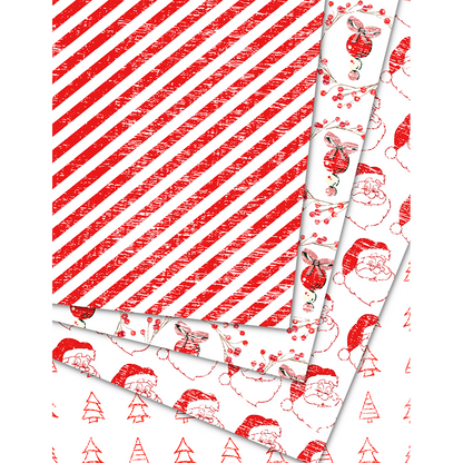 Red and White Christmas - Digital Download - Craft Paper Package - The Celebration Co.