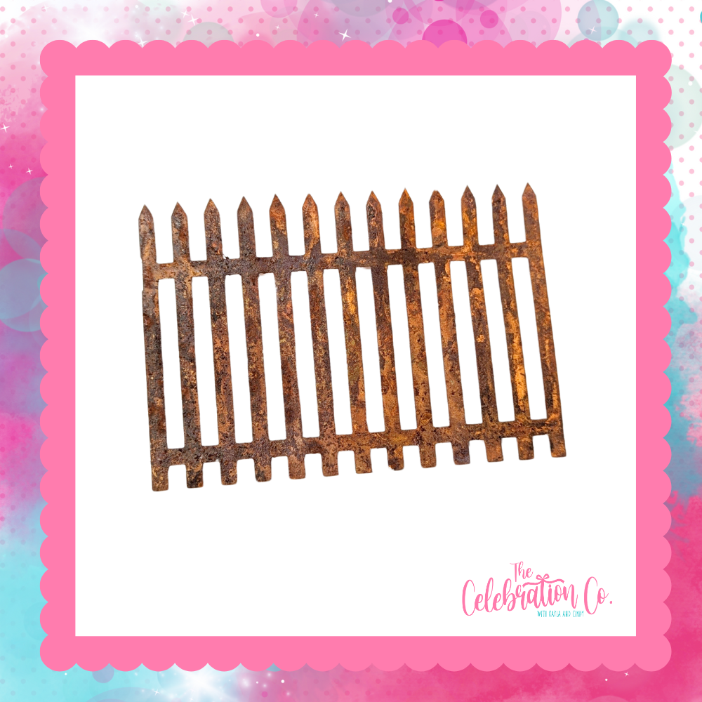 Rusty Tin Picket Fence - 4-1/2"