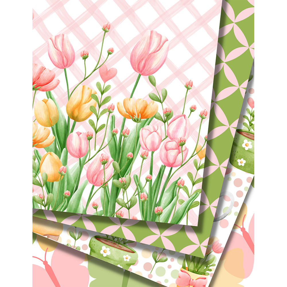 Spring is in Bloom - Digital Download - Craft Paper Package - The Celebration Co.