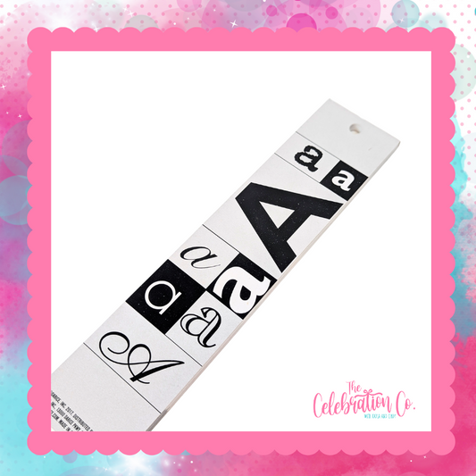 Black and White Alphabet Stickers Flip Book