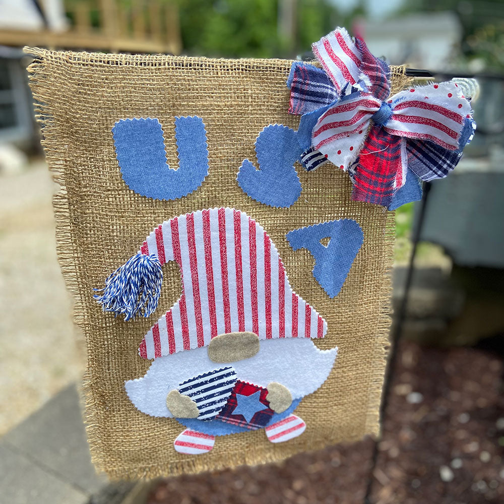 Patriotic Gnome Garden Flag (Template) - The Celebration Co.