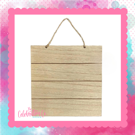 Square Wood Slat Board with Jute Hanger and Free Printables - The Celebration Co.