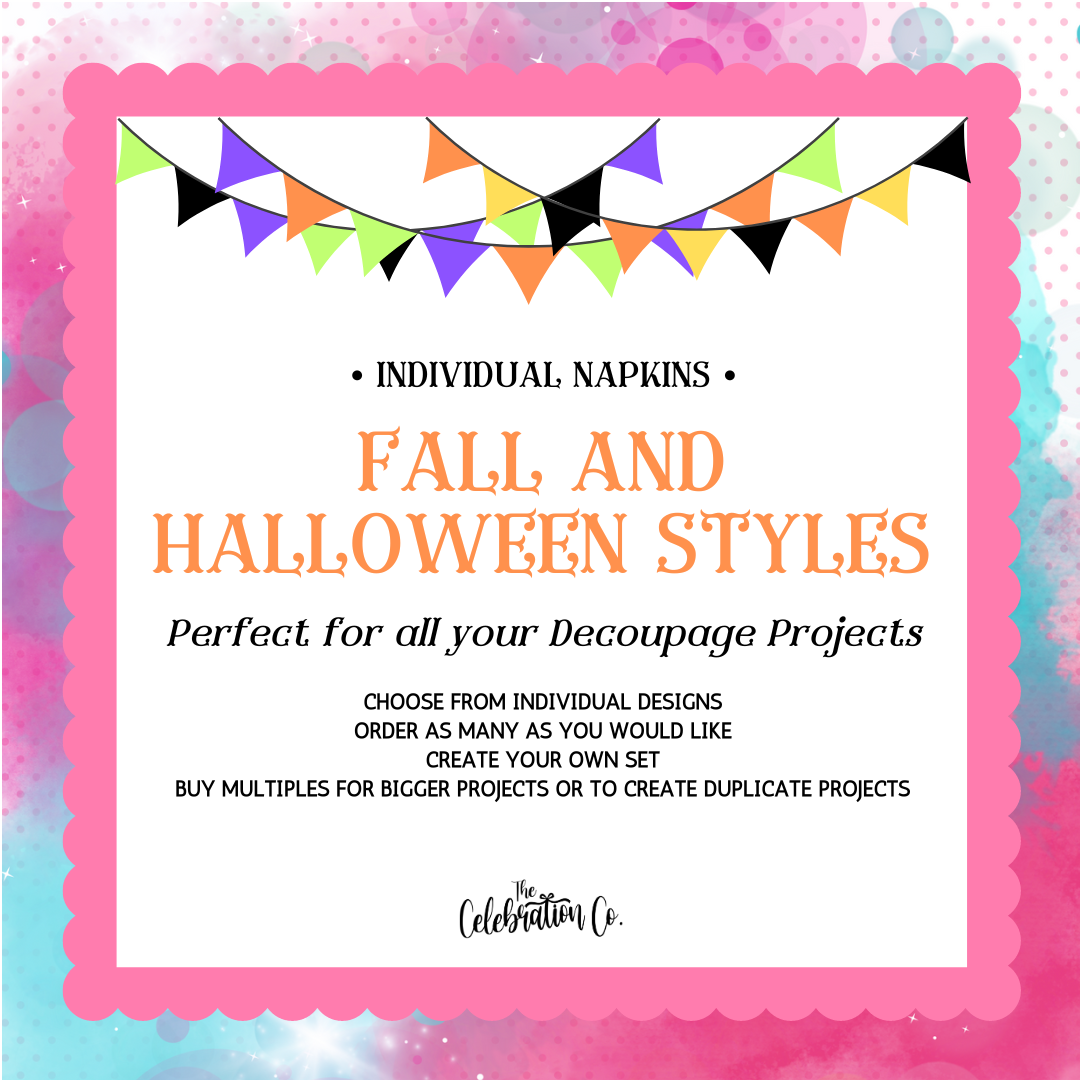 Fall and Halloween Napkins - Individual Styles