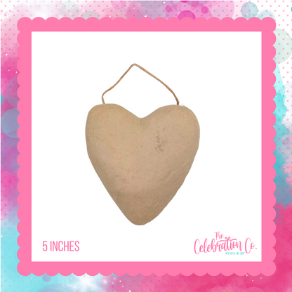 5" Puffy Paper Mache Heart Ornament